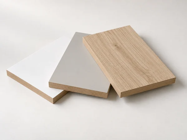 Decorative melamine-faced panels with exposed MDF cores